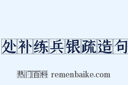 处补练兵银疏造句是什么意思的图片